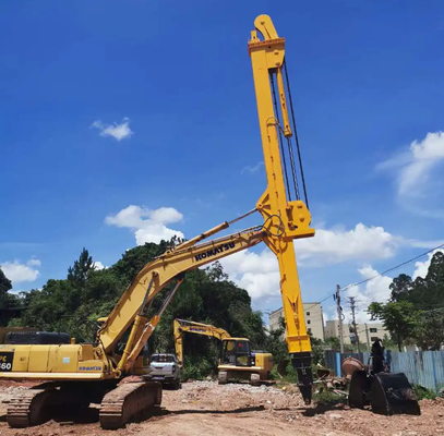 CAT Hitachi Kobelco için üç bölümlü teleskopik bomlu beton pompası ekskavatör uzun mesafeli bom