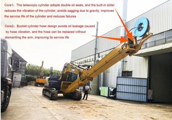 ZX200 HITACHI Cat için Dayanıklı 20T Ekskavatör 14M Teleskopik Bomlu Teleskopik Kol