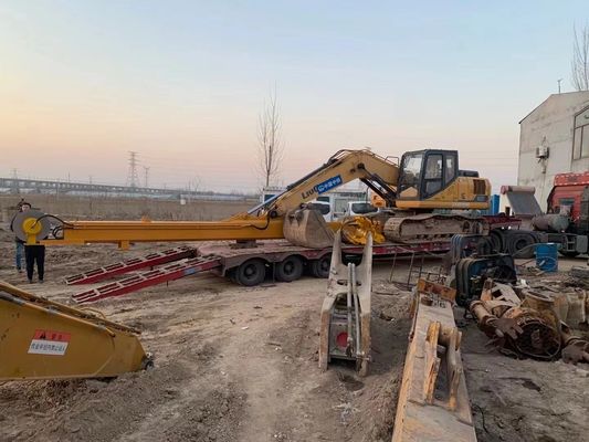 Yüksek Güçlü PC350 Kazı makinesi Teleskopik Boom Arm Tube LG700 Yapılandırma Bağlama Kovası Derin Çukur İnşaat Operasyonu 35T